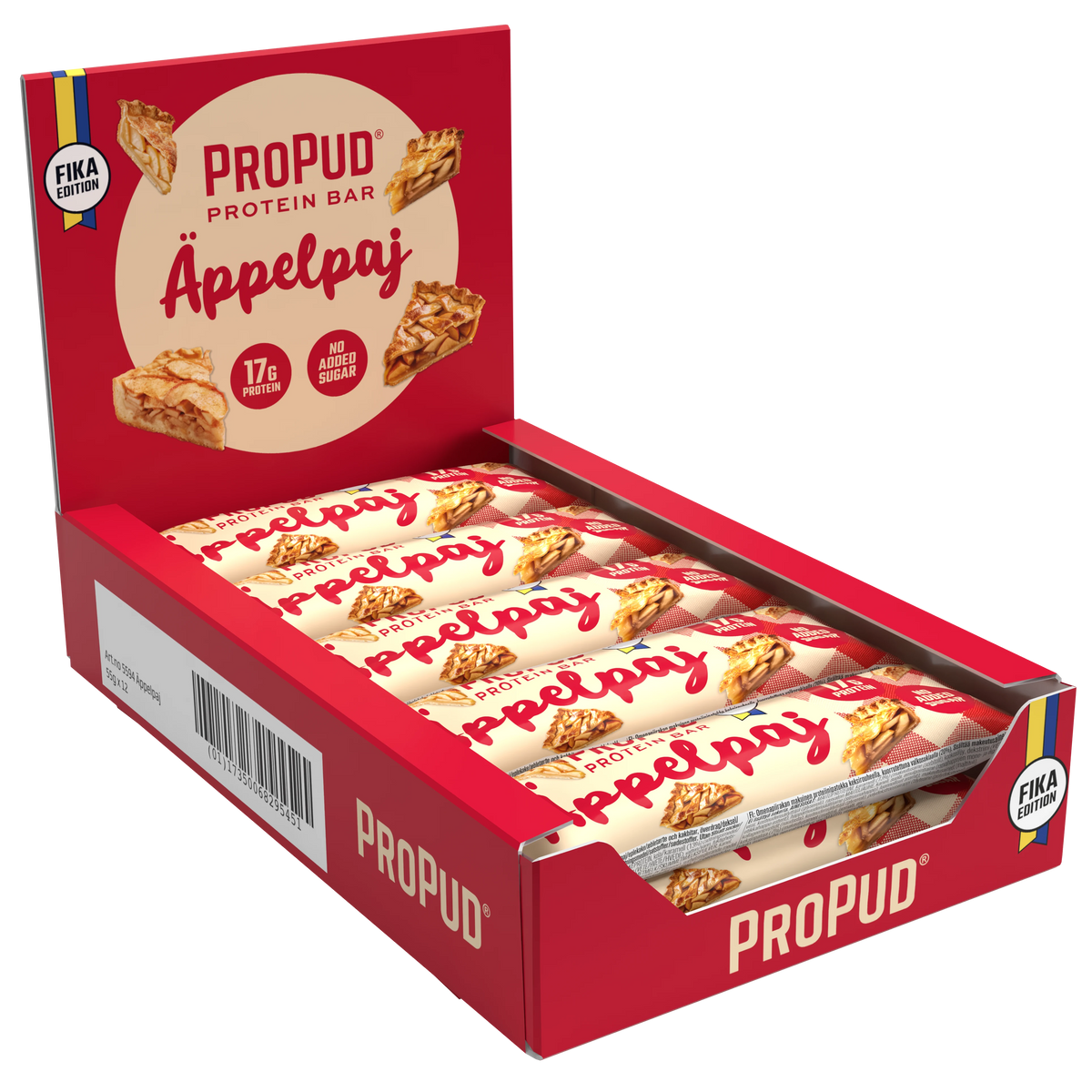 ProPud obuolių pyrago skonio baltyminis batonėlis 55g dėžutė 12 vnt.