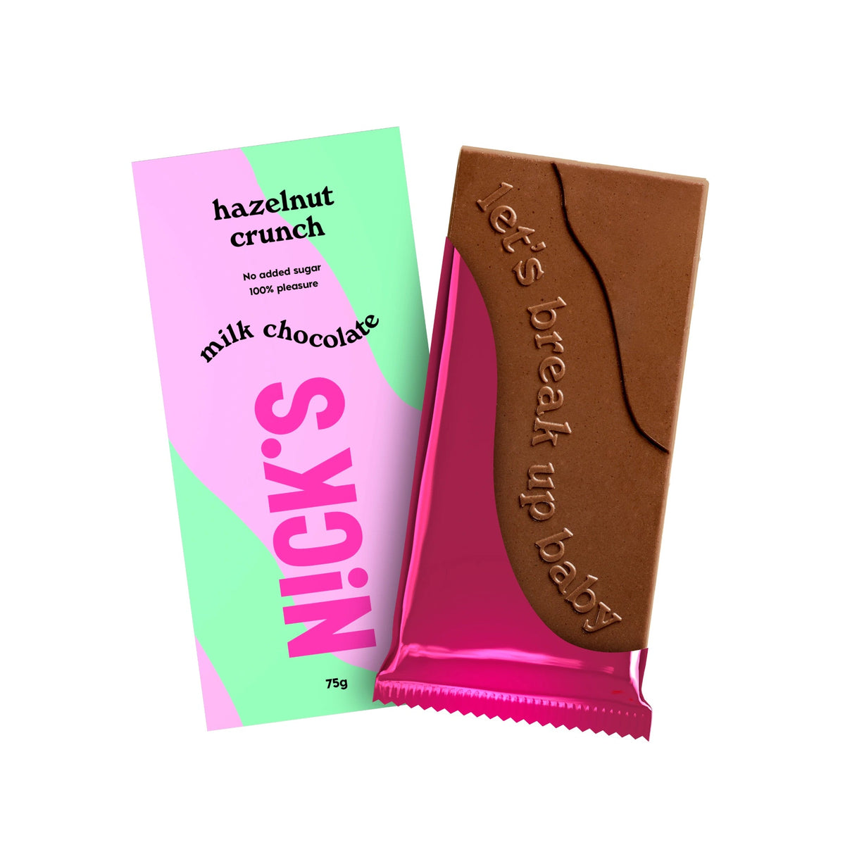 NICK'S Traškus lazdynų riešutų šokoladas 75g | Be pridėtinio cukraus
