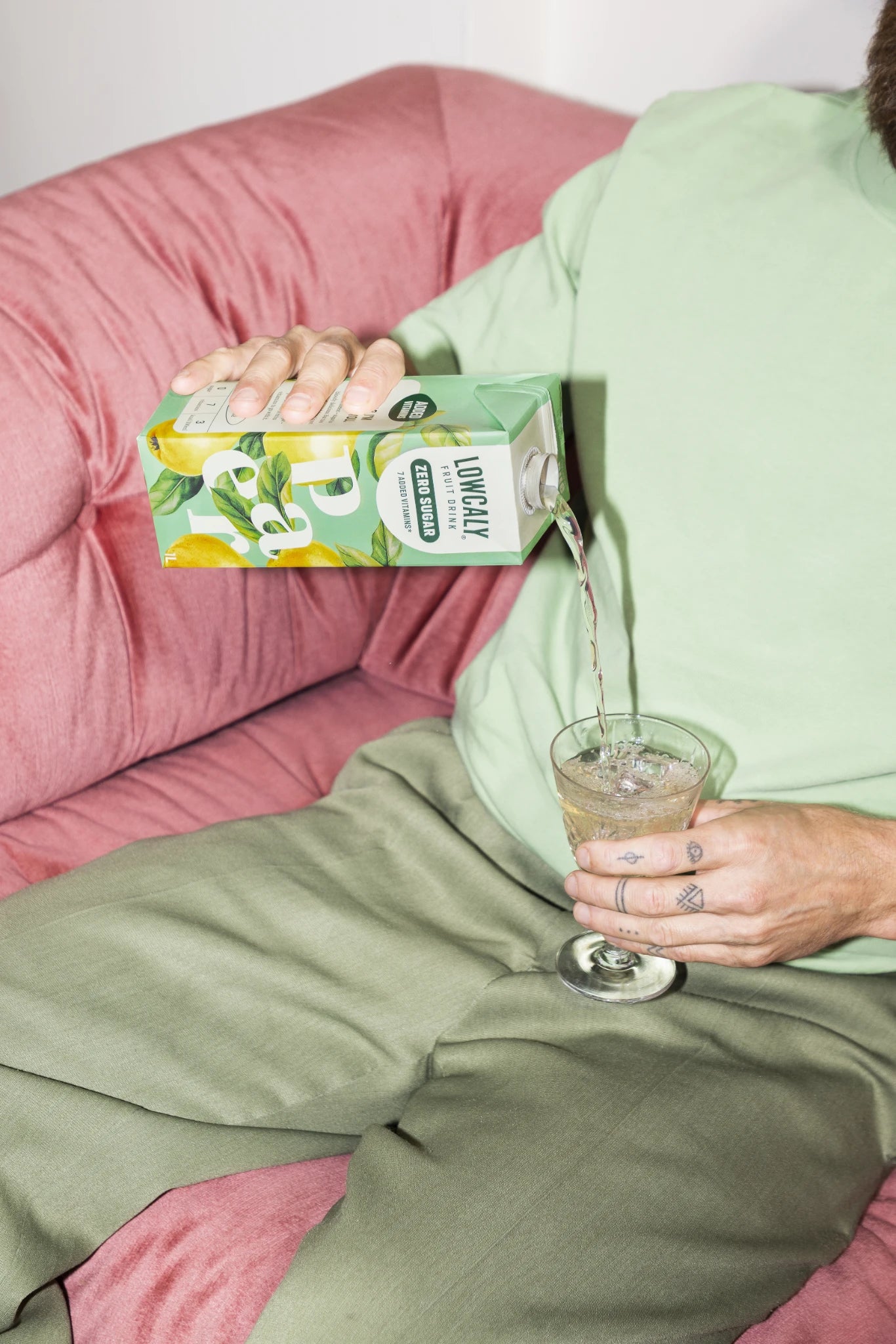 Lowcaly be cukraus vaisių gėrimas „kriaušė“ 1L