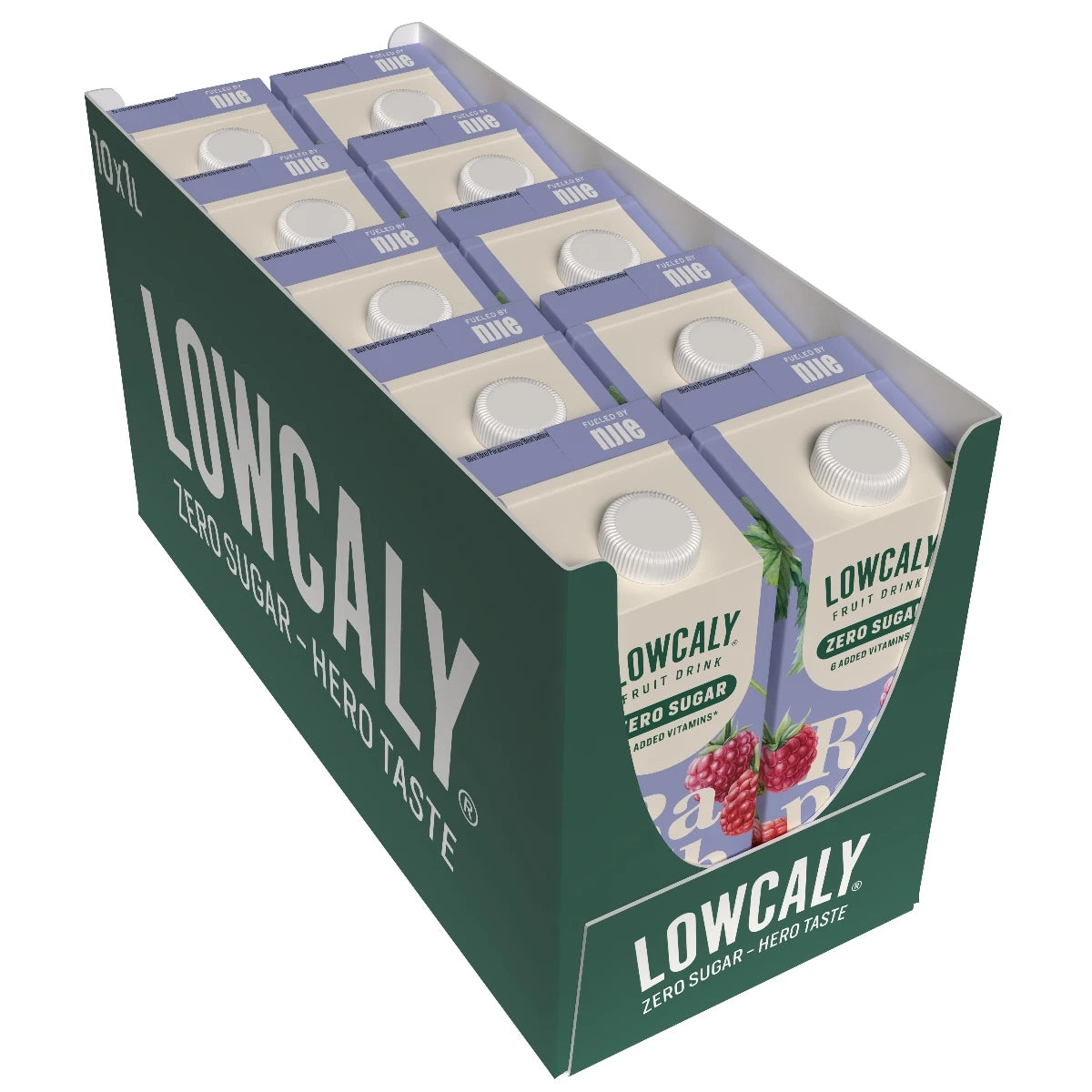 Lowcaly be cukraus vaisių gėrimas „aviečių sorbetas“ 10 x 1L