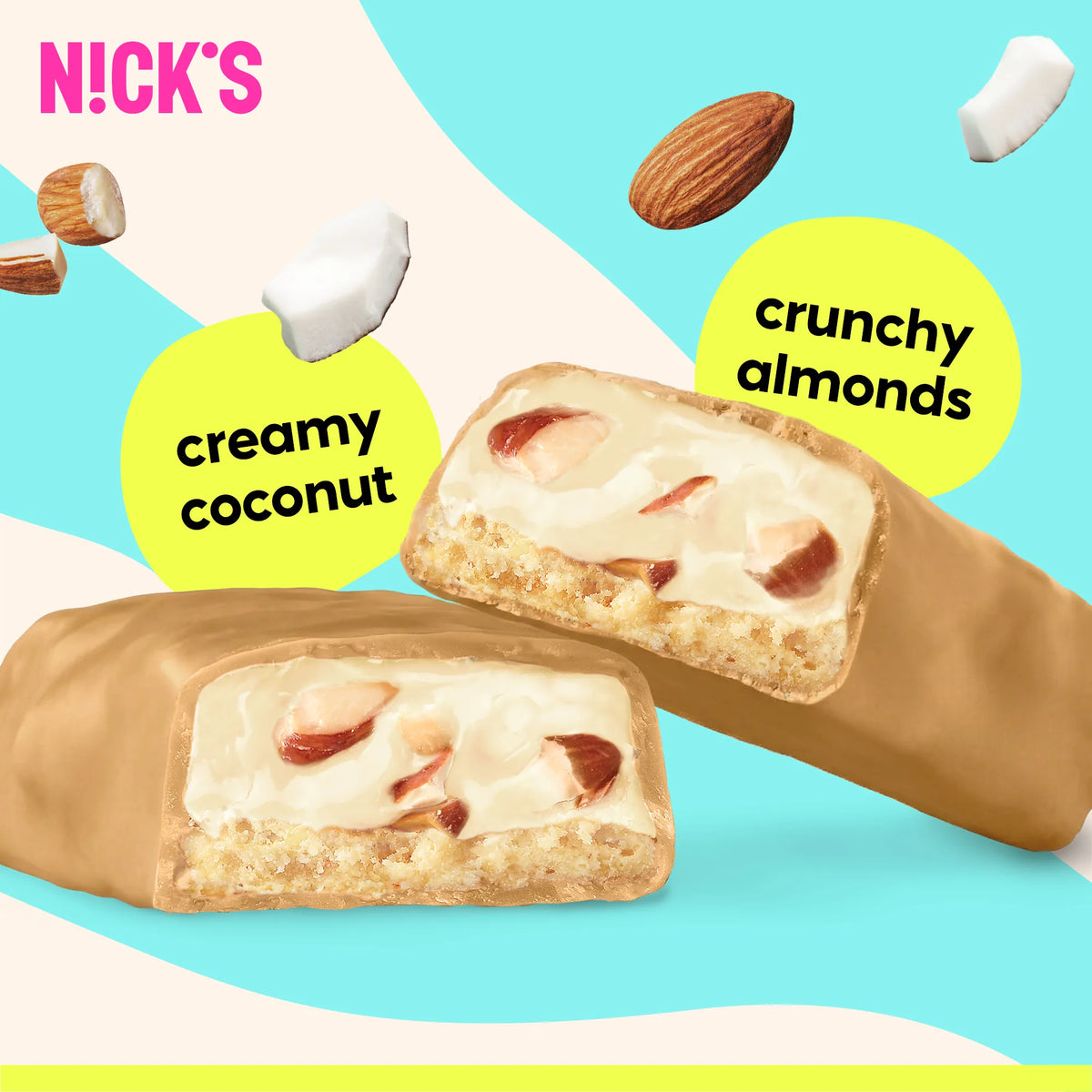 NICK’S Creamy Coconut Protein Bar texture and coconut filling