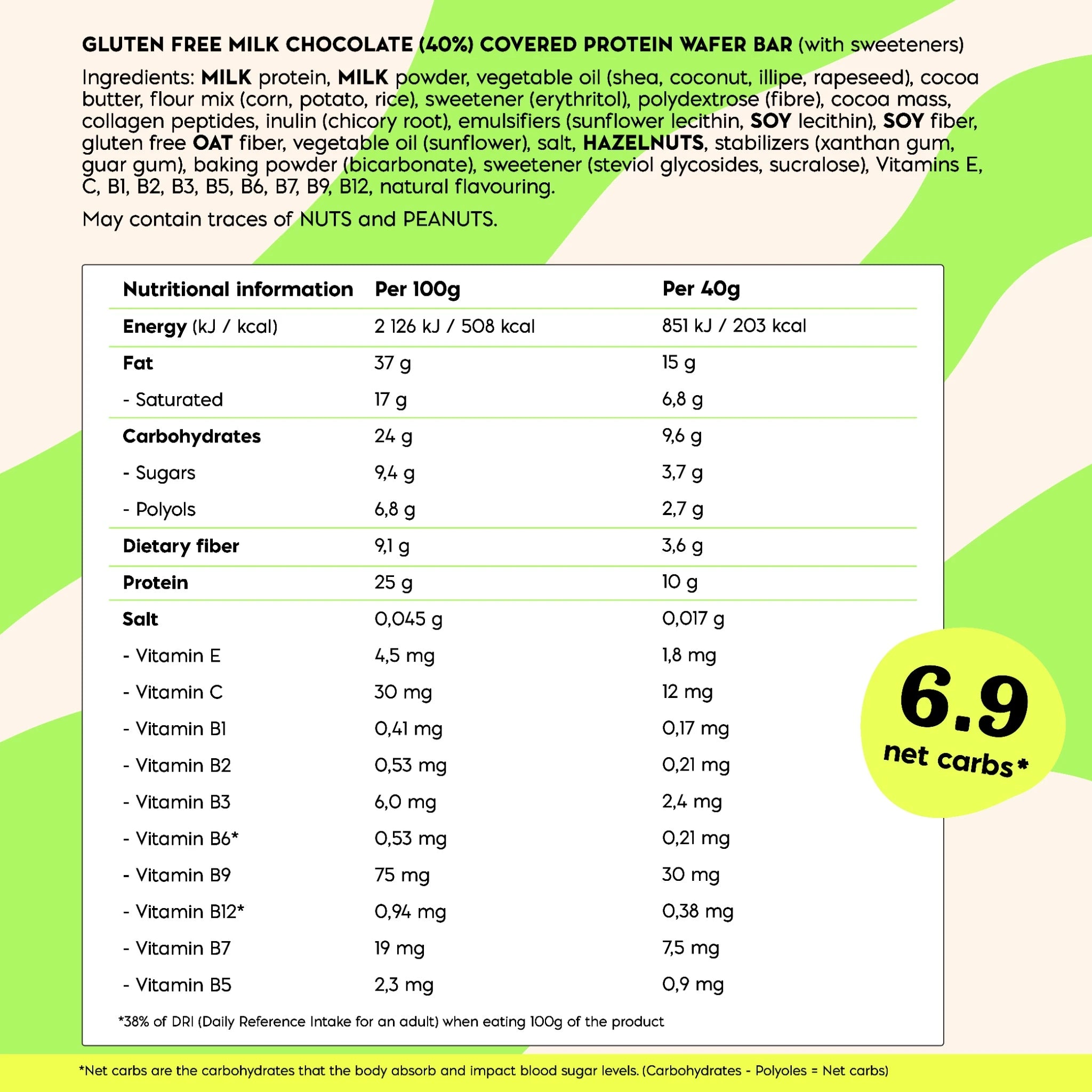 NICK'S Hazelnut Protein Wafer 40 g