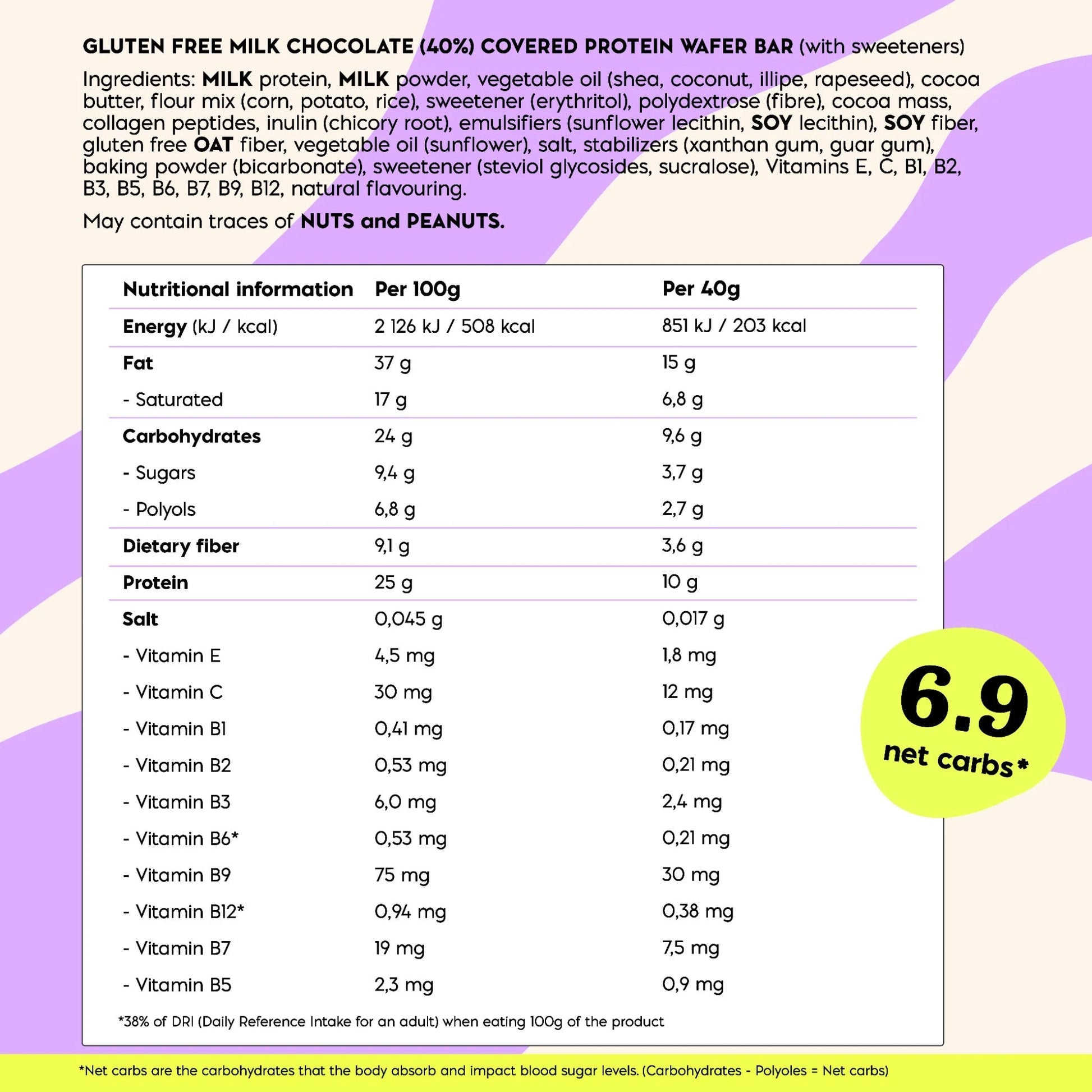 NICK'S - Proteiinivahvel "vanilla" 24 x 40g - njom.ee