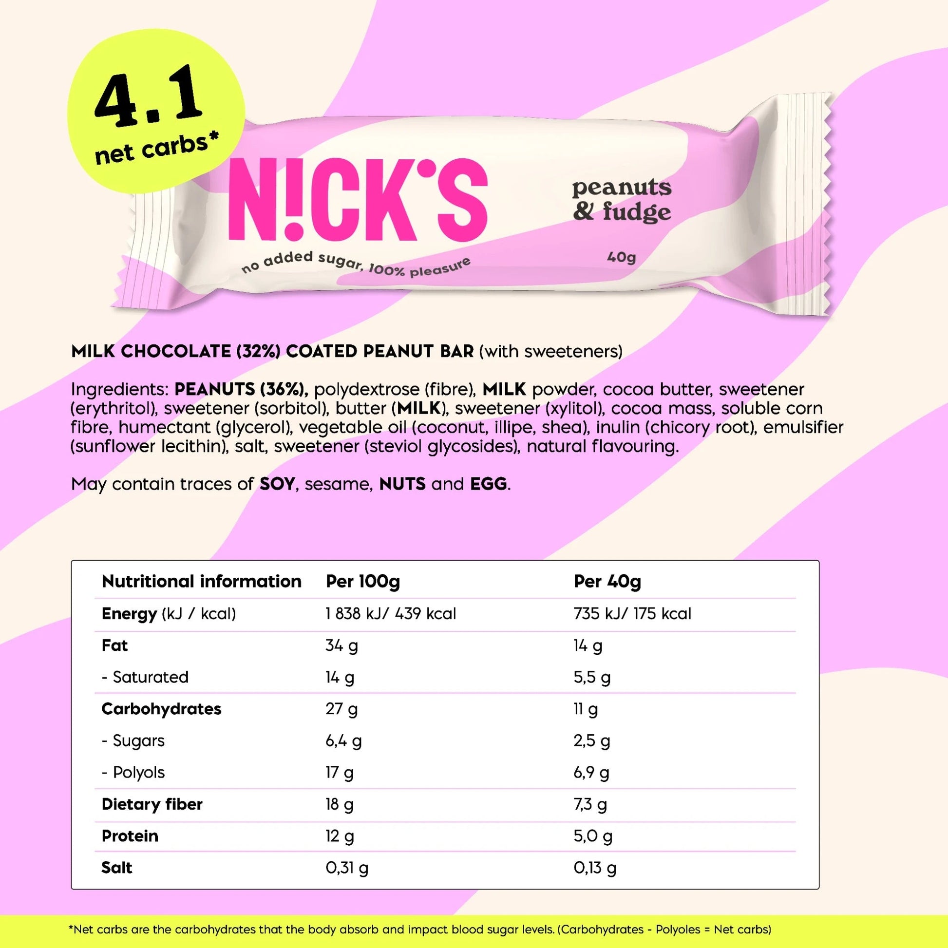 NICK'S - Šokolaad "peanuts n' fudge" 15 x 40g - njom.ee